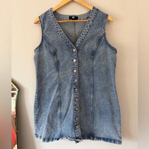 Frye Light Blue Denim Button-Front Sleeveless Dress